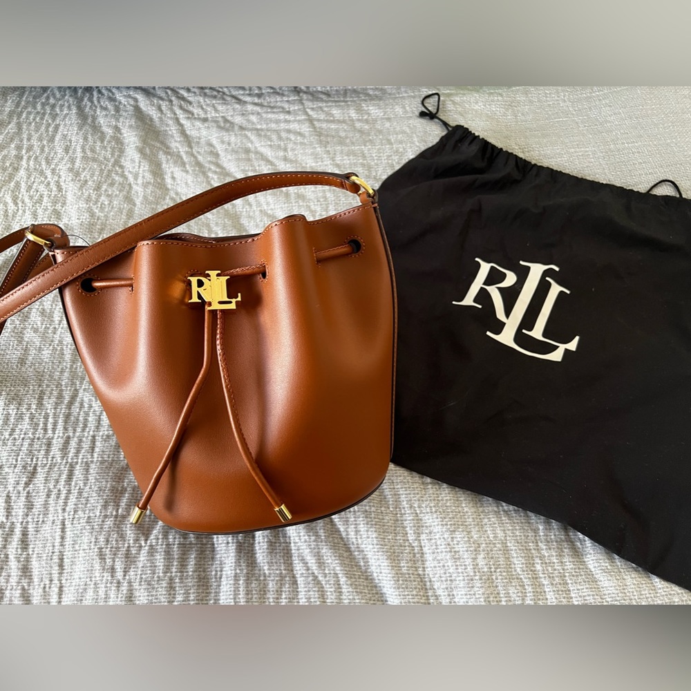 RALPH LAUREN Andie Tan Bucket Bag